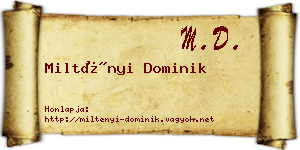 Miltényi Dominik névjegykártya